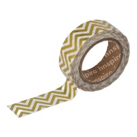 Washi tape de zig zag dorado metal - 10 m