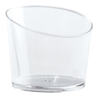 Vasitos de 120 ml de plástico transparente forma asimétrica - Dekora - 100 unidades