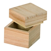 Caja de madera cuadrada de 5 x 5 cm