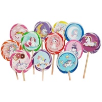 Piruletas de caramelo de unicornio de 50 gr - 24 unidades