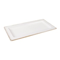 Plato con ribete dorado de 35,5 x 17,8 cm - DCasa