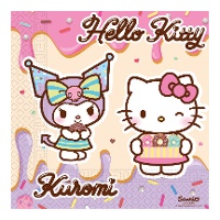 Servilletas de Hello Kitty Kuromi de 16,5 x 16,5 cm - 20 unidades