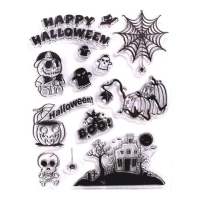 Set sellos acrílicos de Happy Halloween de 14 x 18 cm