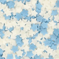 Sprinkles de estrellas azules y blancas de 55 gr - FunCakes