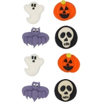 Figuras de azúcar de Halloween de murciélago y calabaza - Wilton - 8 unidades