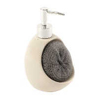 Dispensador de jabón con estropajo crema