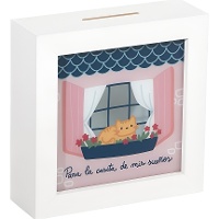 Hucha de casita con gatito