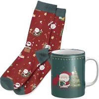 Set regalo de taza y calcetines de Papá Noel
