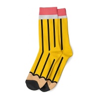 Calcetines de lápiz amarillo - talla 42-47 - 1 par