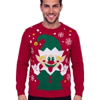 Jersey de Navidad de elfo navideño para hombre