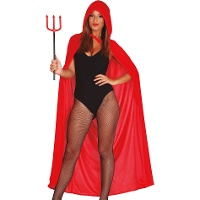 Capa de 130 cm efecto terciopelo con capucha para adulto