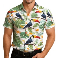 Camisa hawaiana tucán para adulto