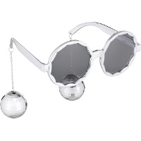 Gafas con pendientes de bola de discoteca