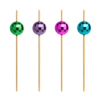 Picks de bolas de discoteca 80s - 6 unidades