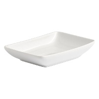 Fuente de 18,5 x 11,5 cm honda rectangular de porcelana - Vessia - 6 unidades