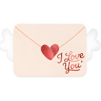 Servilletas de forma de carta de amor y alas de 15 x 8 cm - 20 unidades