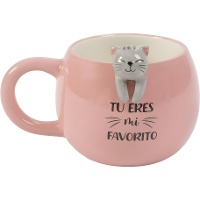 Taza de 400 ml de Tú eres mi favorito con gato