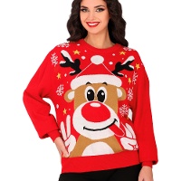 Jersey de Navidad de reno para mujer