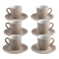 Taza de 100 ml de café hojas beige - 6 servicios