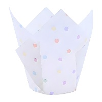 Cápsulas tulipán de papel para muffins de topos de colores - PME - 24 unidades