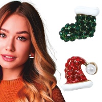 Pendientes de gorro y calcetín navideño - 1 par