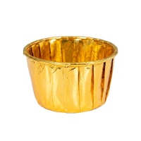 Cápsulas para cupcakes de 5 cm dorado metalizado - 50 unidades
