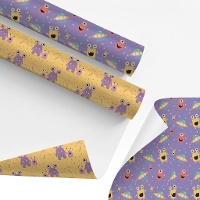 Papel de regalo de monstruos de 2 x 0,70 m - 1 unidad