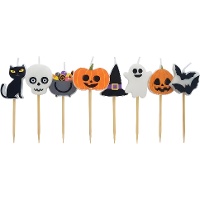 Pack de velas de Halloween de 8 cm - 8 unidades