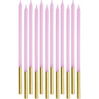 Velas de colores pastel de 14 cm - 12 unidades