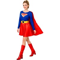 Disfraz de super hombre con capa para mujer