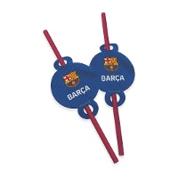 Pajitas de FC Barcelona azul - 6 unidades