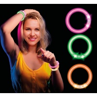 Pulseras LED de colores - 4 unidades