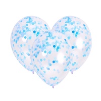 Globos de látex transparentes con confetti de 30 cm - 3 unidades