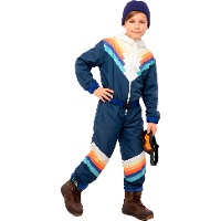 Disfraz de esquiador azul para niño
