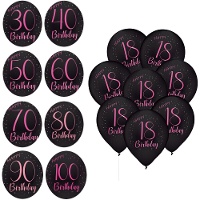 Globos de látex de Elegant Pink de números - 8 unidades