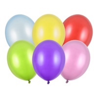 Globos de látex de 12 cm metalizados - PartyDeco -100 unidades