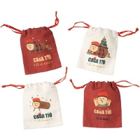Bolsa regalo de 15 x 12 x 1 cm de Tió de Nadal - 1 unidad