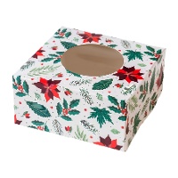 Caja para dulces o cupcakes de flor de Navidad de 17,5 x 17,5 x 8,5 cm
