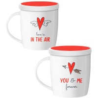 Taza de 350 ml Amor con mensaje en ingles con filtro - 1 unidad