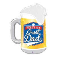 Globo con forma de jarra de cerveza de gran papá de 51 x 74 cm - Grabo