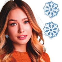 Pendientes de copos de nieve azul - 1 par