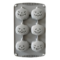 Molde de silicona de calabazas siniestras de 30 x 17 cm - Decora - 6 cavidades