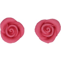 Figuras de azúcar de rosas color rosa - FunCakes - 6 unidades