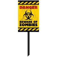 Cartel de Danger Beware of Zombies de 24,8 x 38 cm
