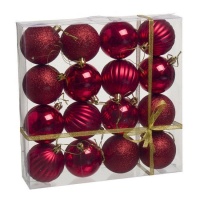 Bolas de Navidad de 6 cm rojas - 16 unidades