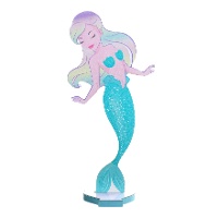 Centro de mesa de sirena iridiscente 12,7 x 8 x 27 cm