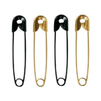 Imperdibles de 3,4 cm dorados y negros - Fildor - 48 unidades