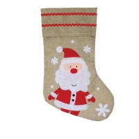 Calcetín de Papá Noel navideño de 40 cm