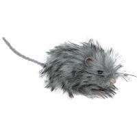 Ratón peludo gris de 11 cm
