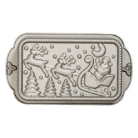 Molde de aluminio con relieve de figuras de Navidad de 27 x 15 x 5,8 cm - Decora